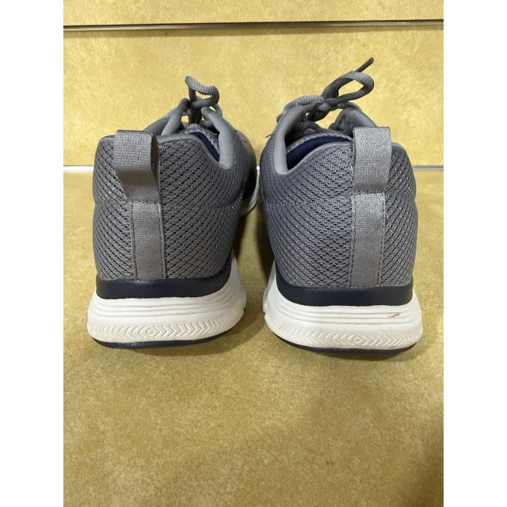 Skechers Flex Lite Men's 11 Gray Navy Memory Foam Walking Shoes 16829